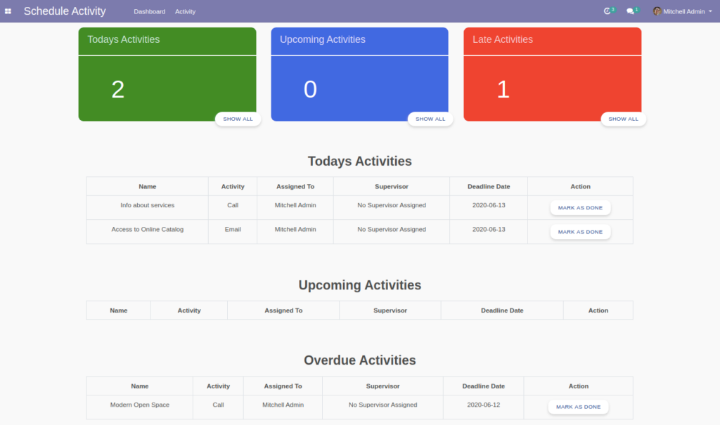 Schedule Activity Odoo