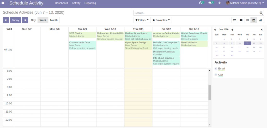 Schedule Activity Odoo