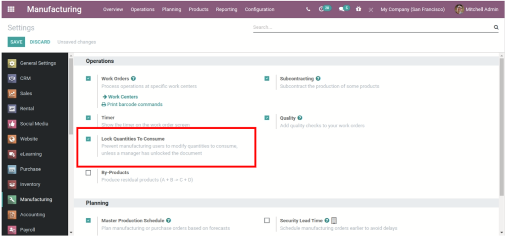 Odoo 14 Lock Quantities