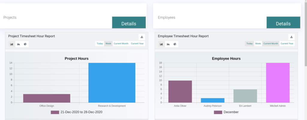 Timesheet Dashboard Odoo