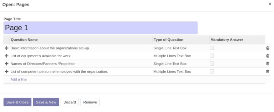 Odoo Tender Management