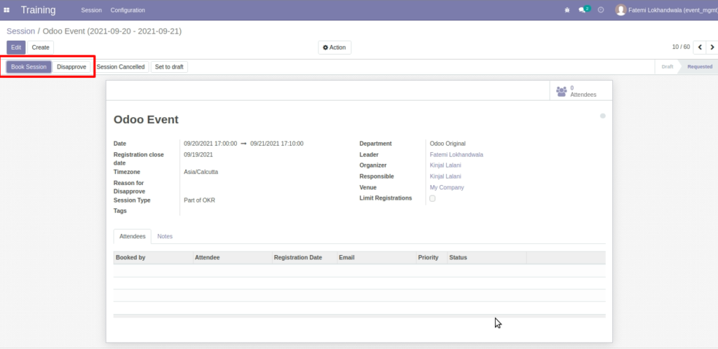 Odoo 14 Events Module