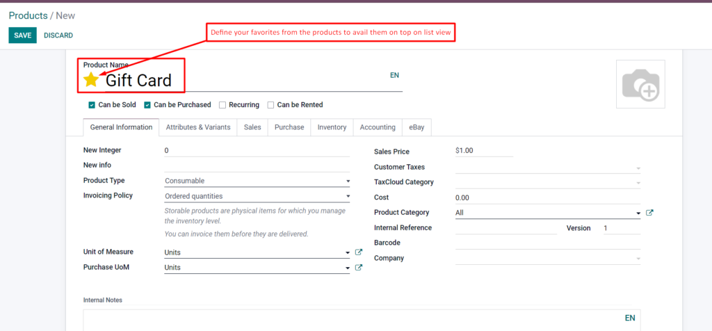 Favorite Product- Odoo 15