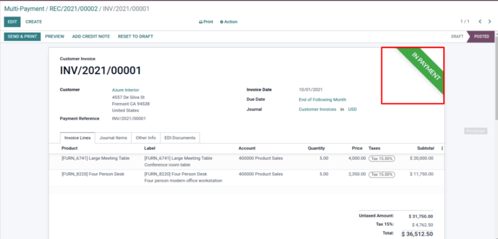 Odoo Batch Payments