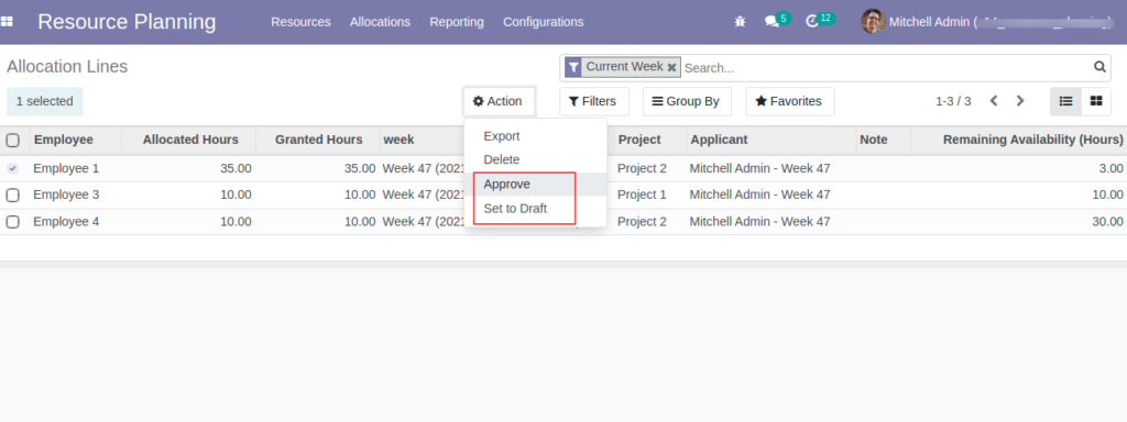 Odoo Resource Management App