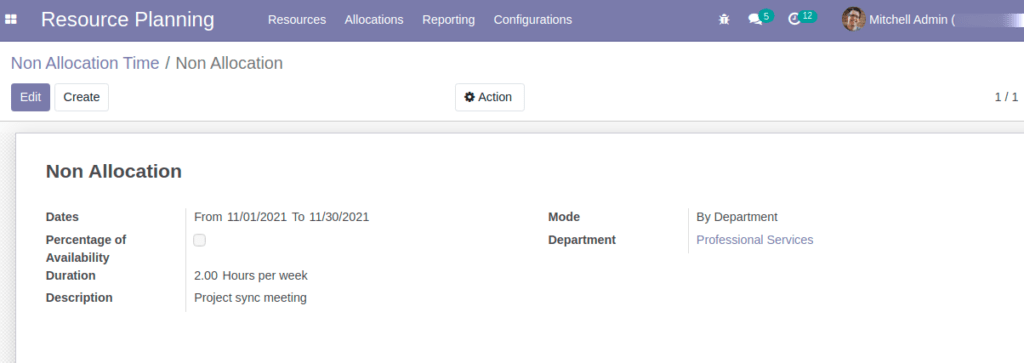 Odoo Resource Management App