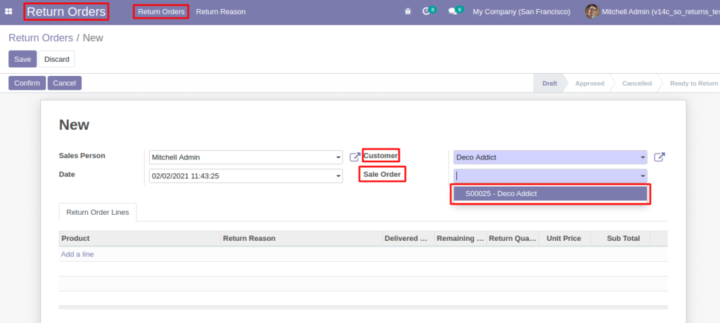 Odoo Return Order Management