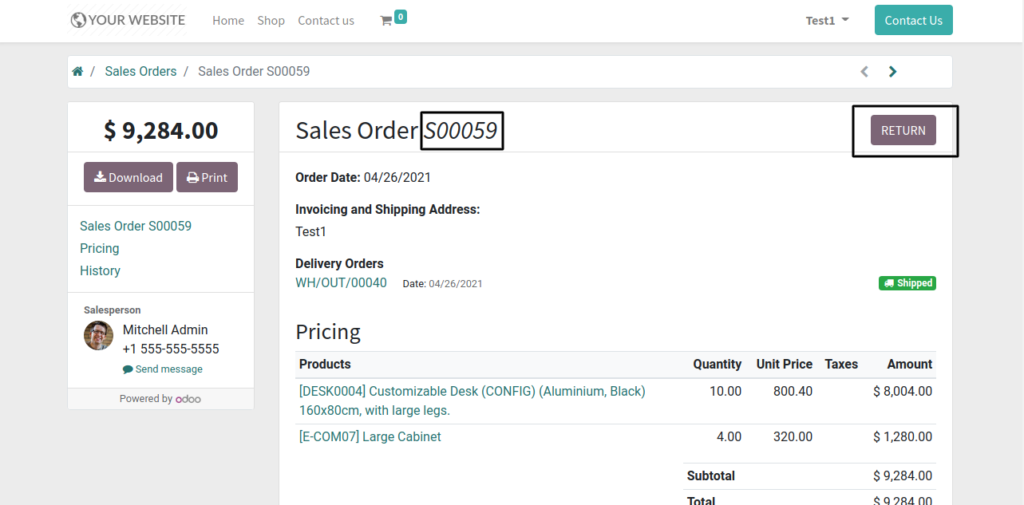 Odoo Return Order Management