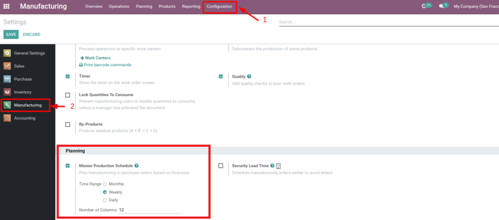 Master Production Schedule in Odoo