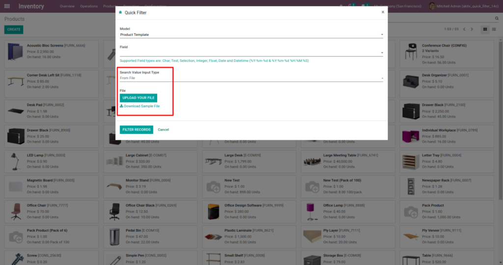 Odoo Search Filter Feature