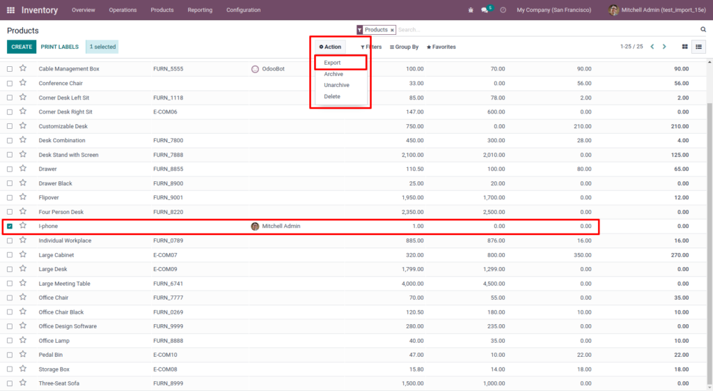 Import Bulk Products in Odoo