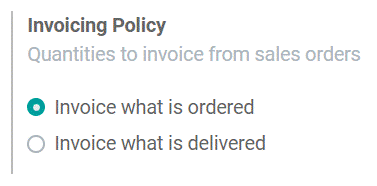 Odoo Invoicing policy