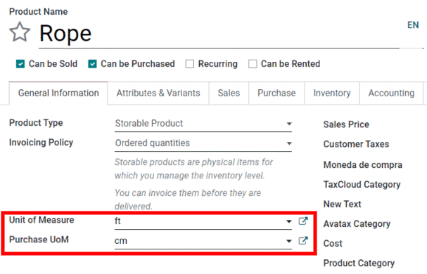 Odoo Inventory Management: Units of Measure