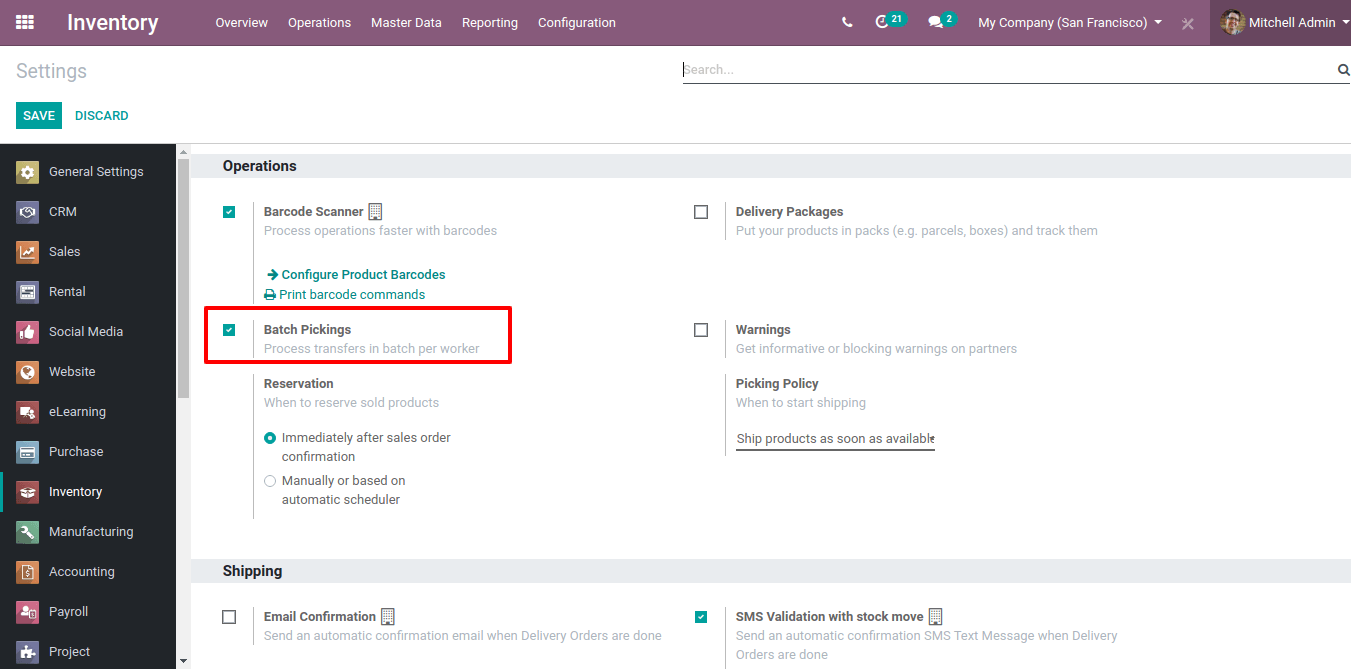 Batch Picking in Odoo