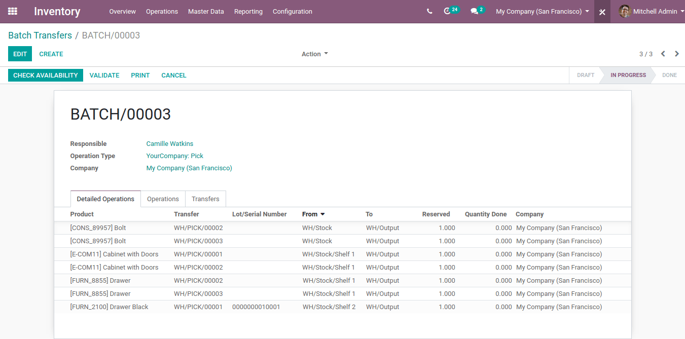 Batch Picking in Odoo