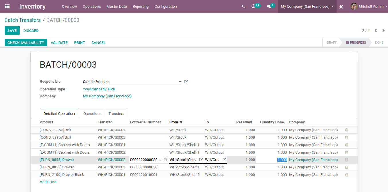 Batch Picking in Odoo