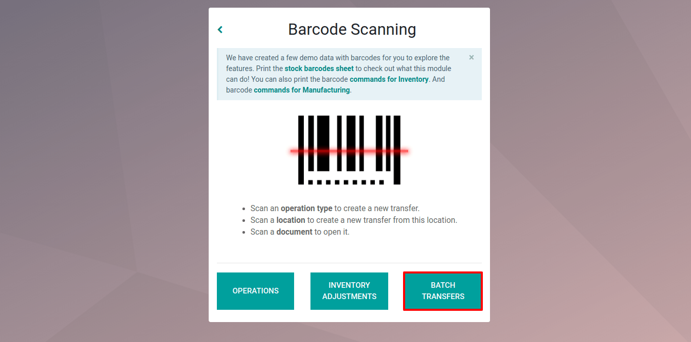 Batch Picking through Barcode App in Odoo