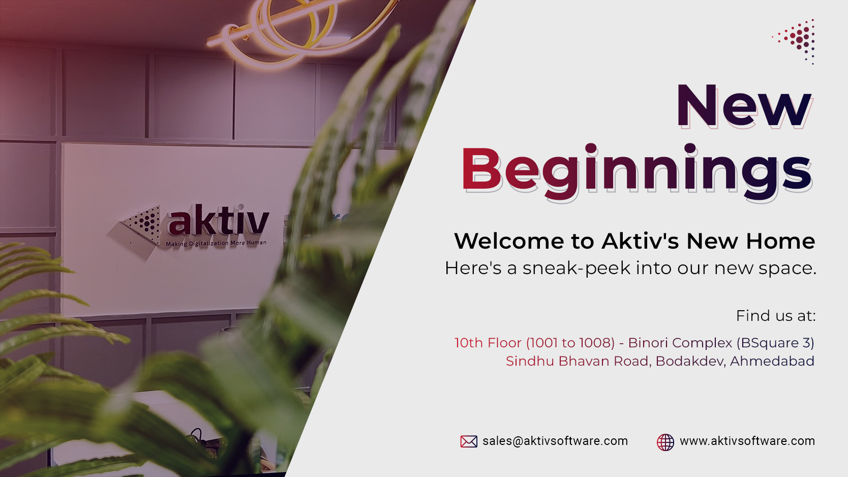 Aktiv has moved to new office space
