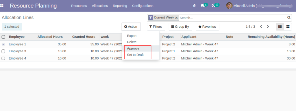 Odoo Resource Management App