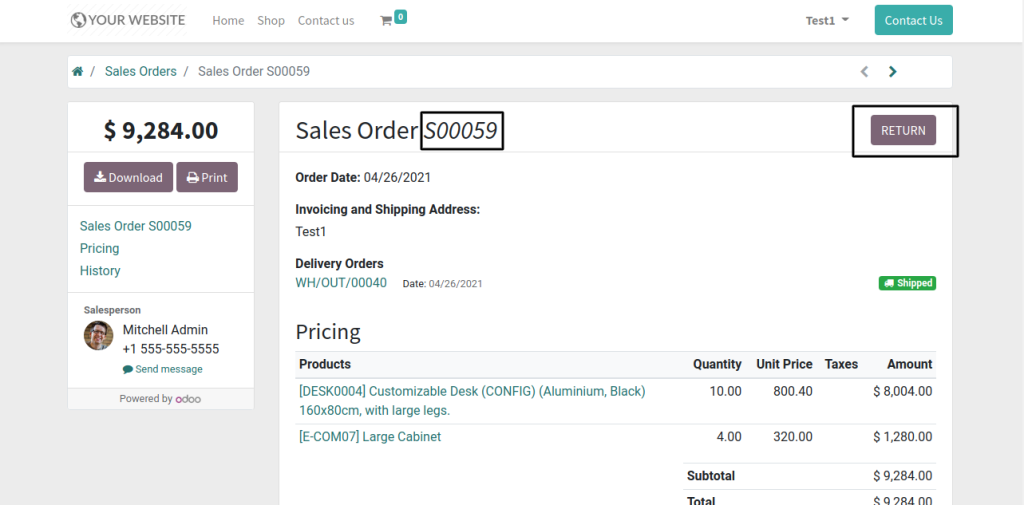 Odoo Return Order Management from Backend and Frontend 5 Odoo Return Order Management