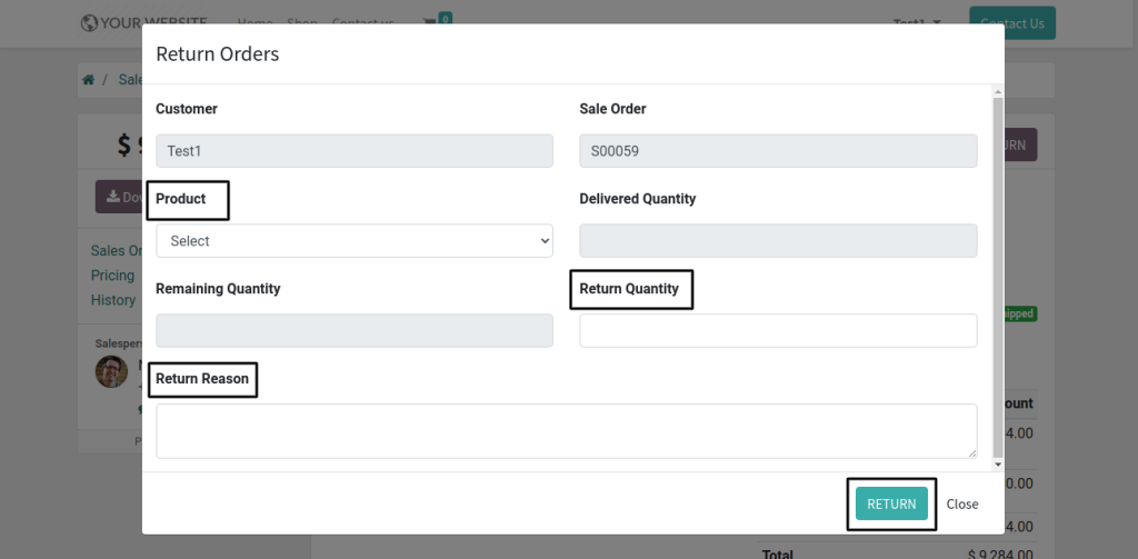 Odoo Return Order Management from Backend and Frontend 6 Odoo Return Order Management