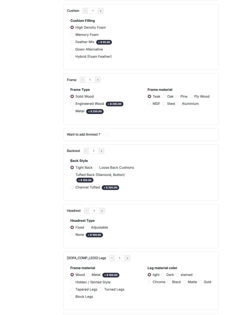 Odoo CPQ Ecommerce Configurator
