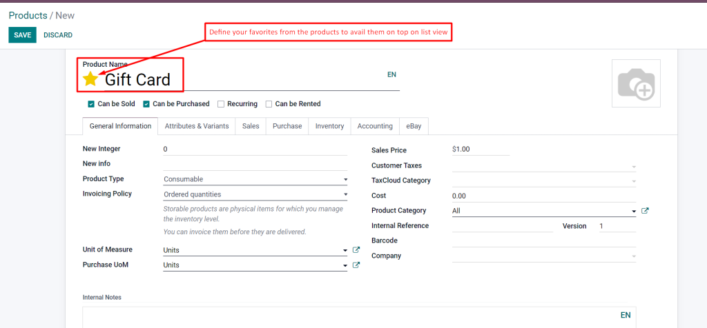 Favorite Product- Odoo 15