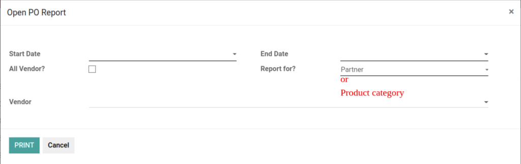 Odoo Purchase Report