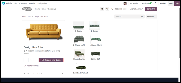 How to Enable B2B Self-Service Quoting with CPQ? 4 B2B self-service quoting with CPQ in Odoo- RFQ