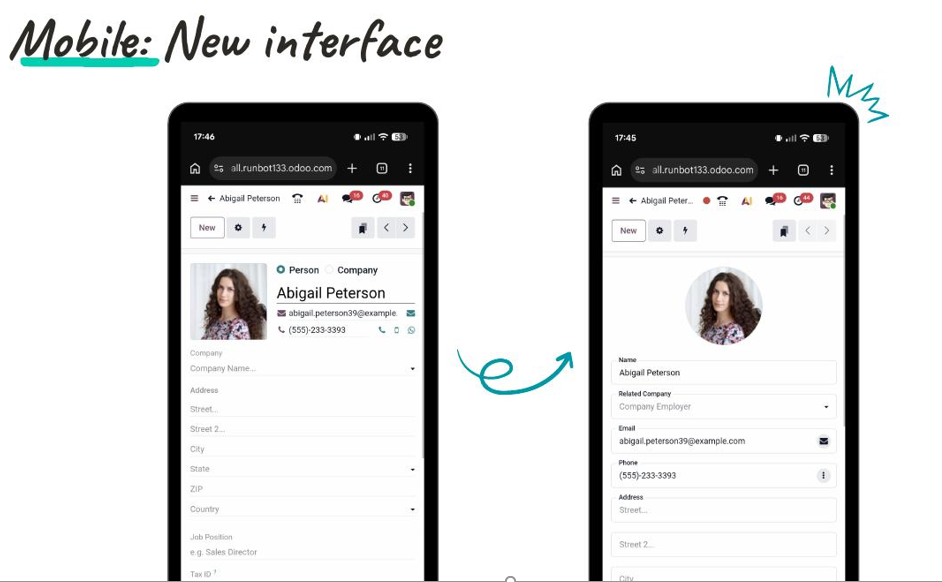 New Odoo 20 Mobile Interface