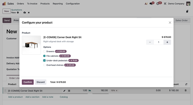 How to Manage Fabric, Finish & Size Variants in Odoo for Furniture Manufacturers? 2 Variant Linked in BoM